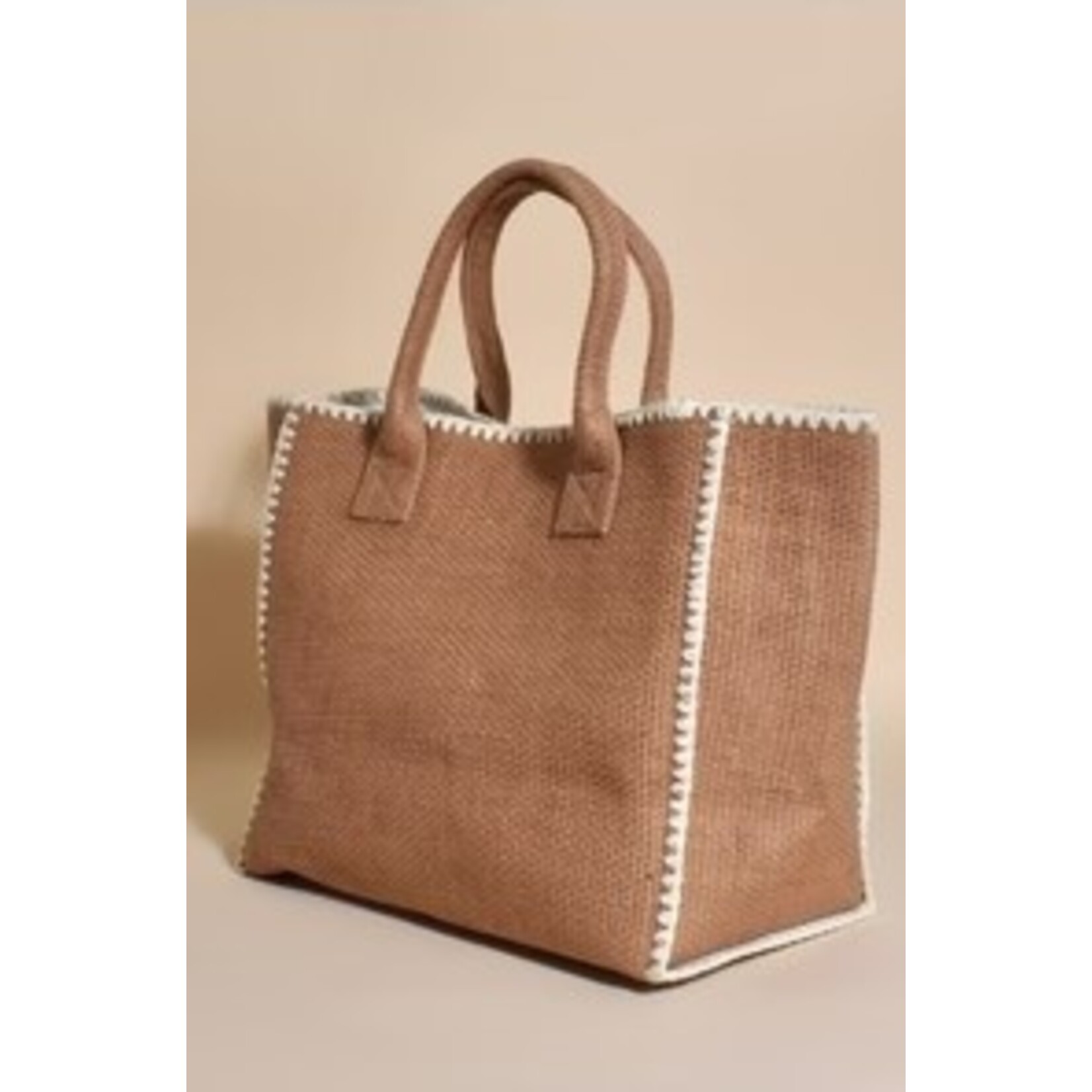 Adorne Adorne Daisy Contrast Stitch Tote