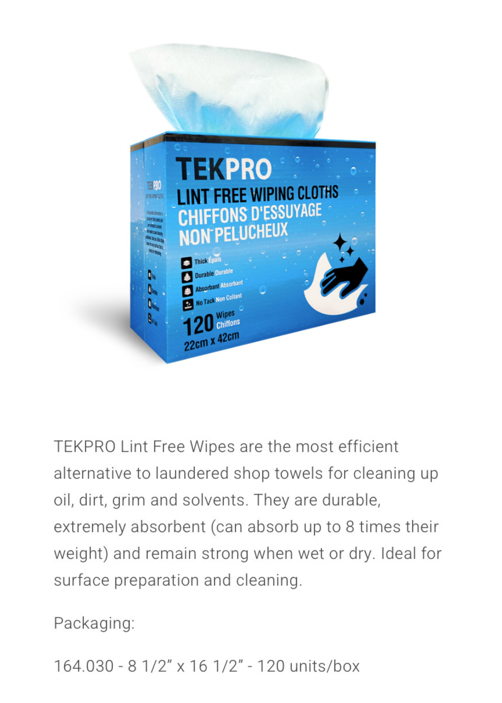 carworx 164.030 - TekPro Lint Free Wipers