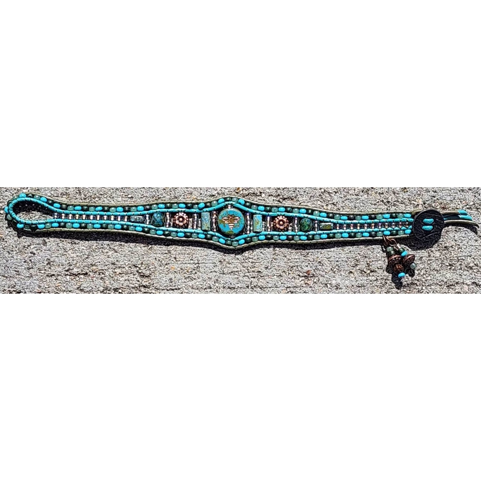 BumbleBee Turquoise & Olive Bracelet