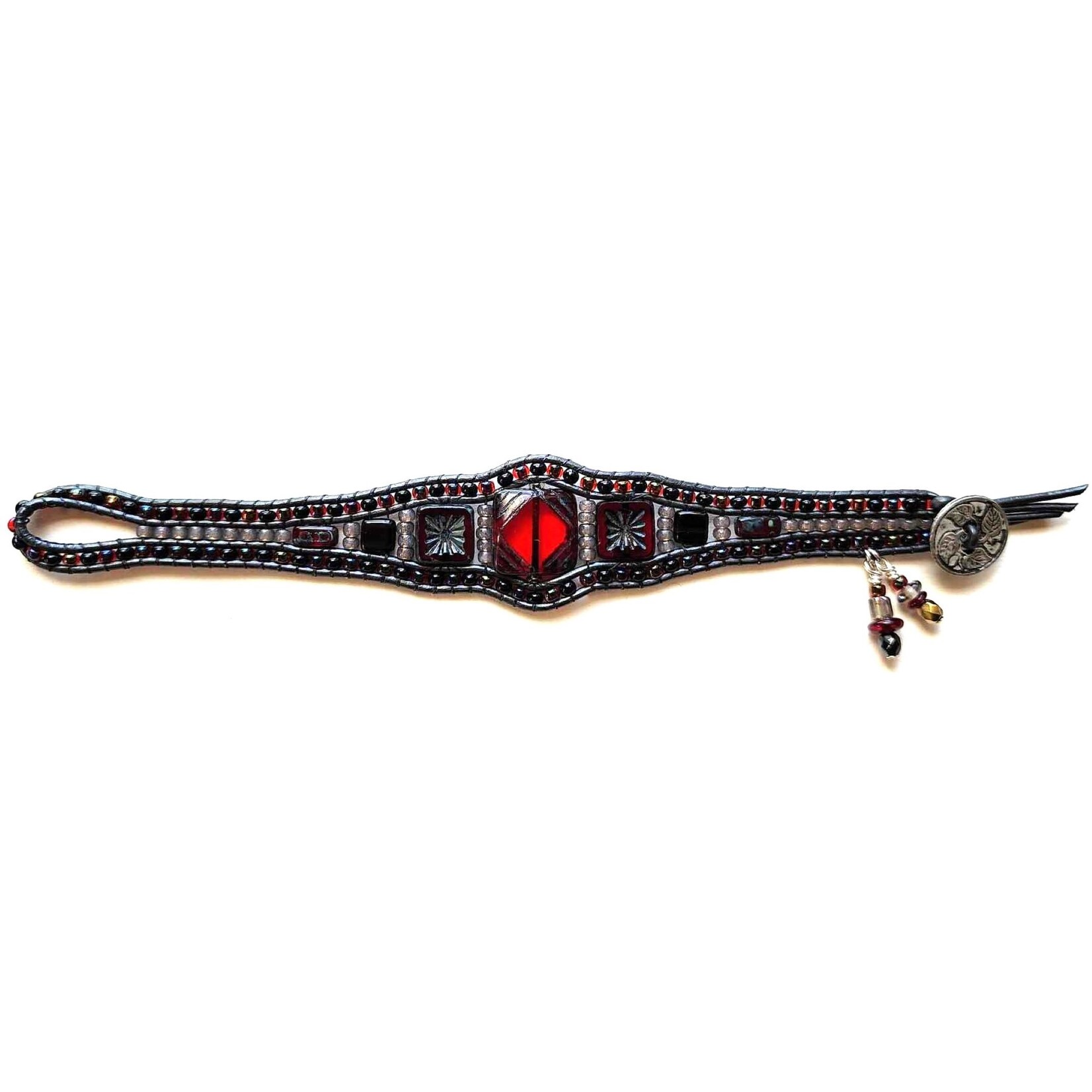 Art Deco Ruby Red Bracelet