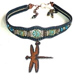 Rustic Dragonfly Teal Choker