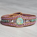 Sweet Mauve Bumble Bee Bracelet