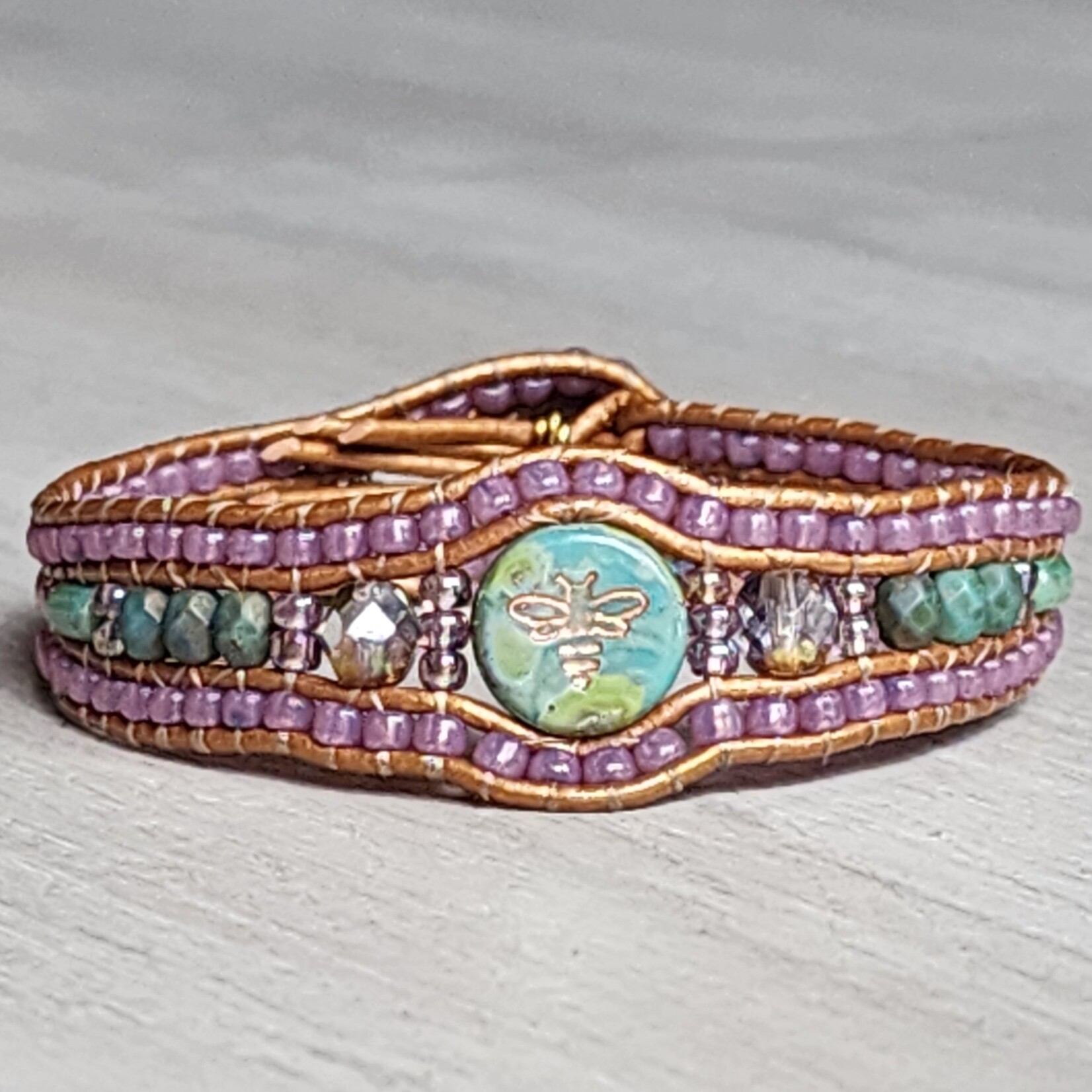 Sweet Mauve Bumble Bee Bracelet