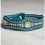 Green Wave Flower Bracelet