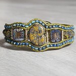 Smoky Olive and Blue Haze Ammonite Bracelet