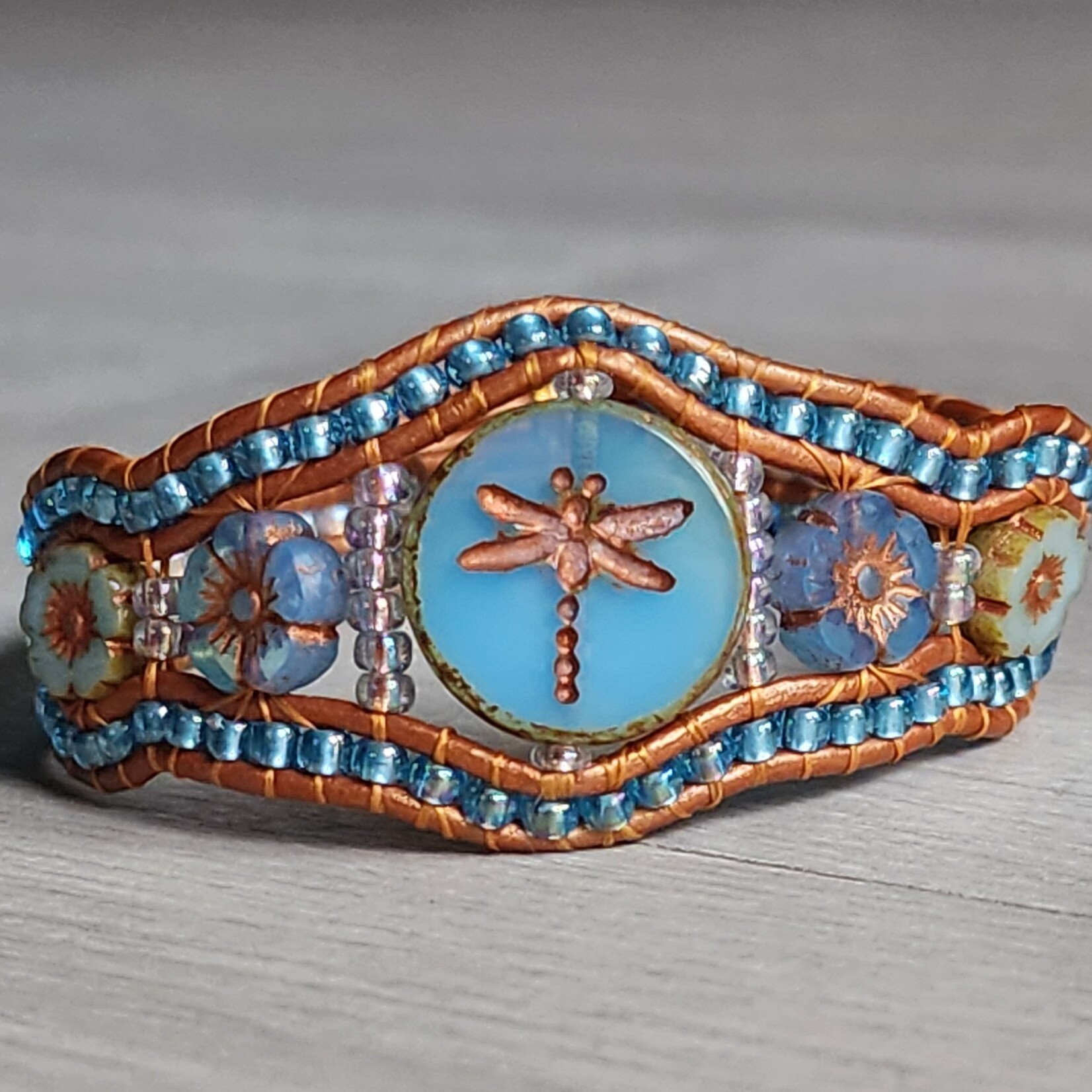 Milky Turquoise Dragonfly Bracelet