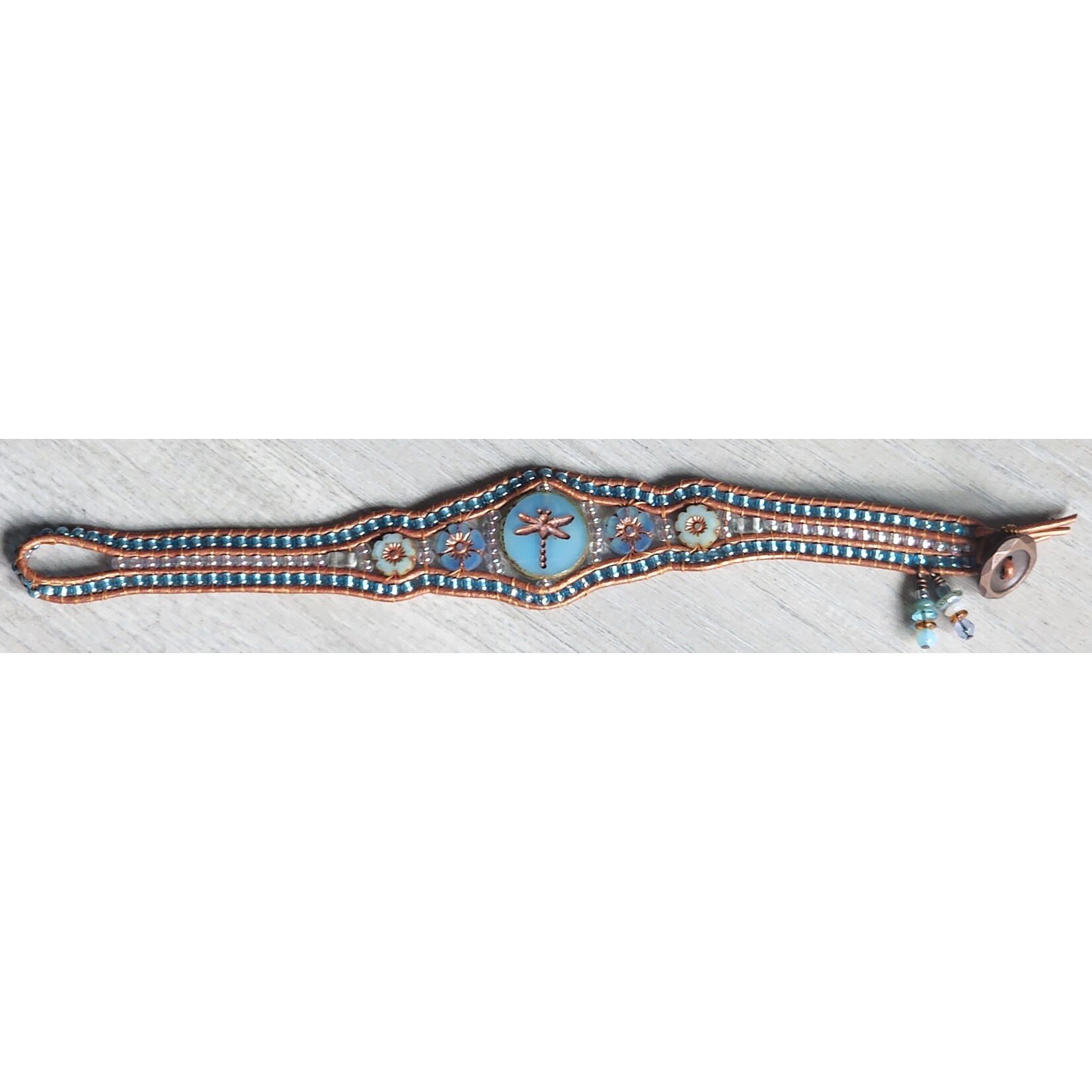 Milky Turquoise Dragonfly Bracelet
