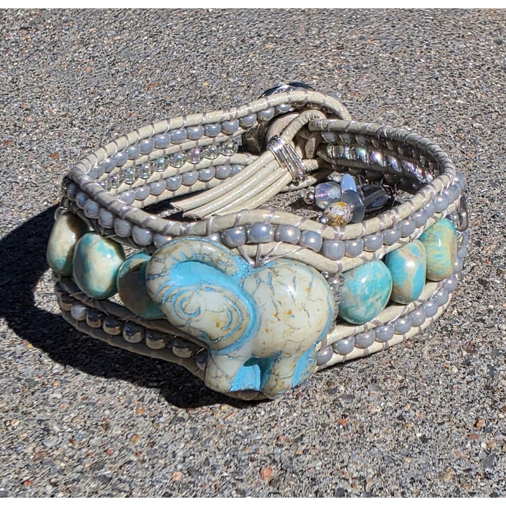White Elephant with Turquoise