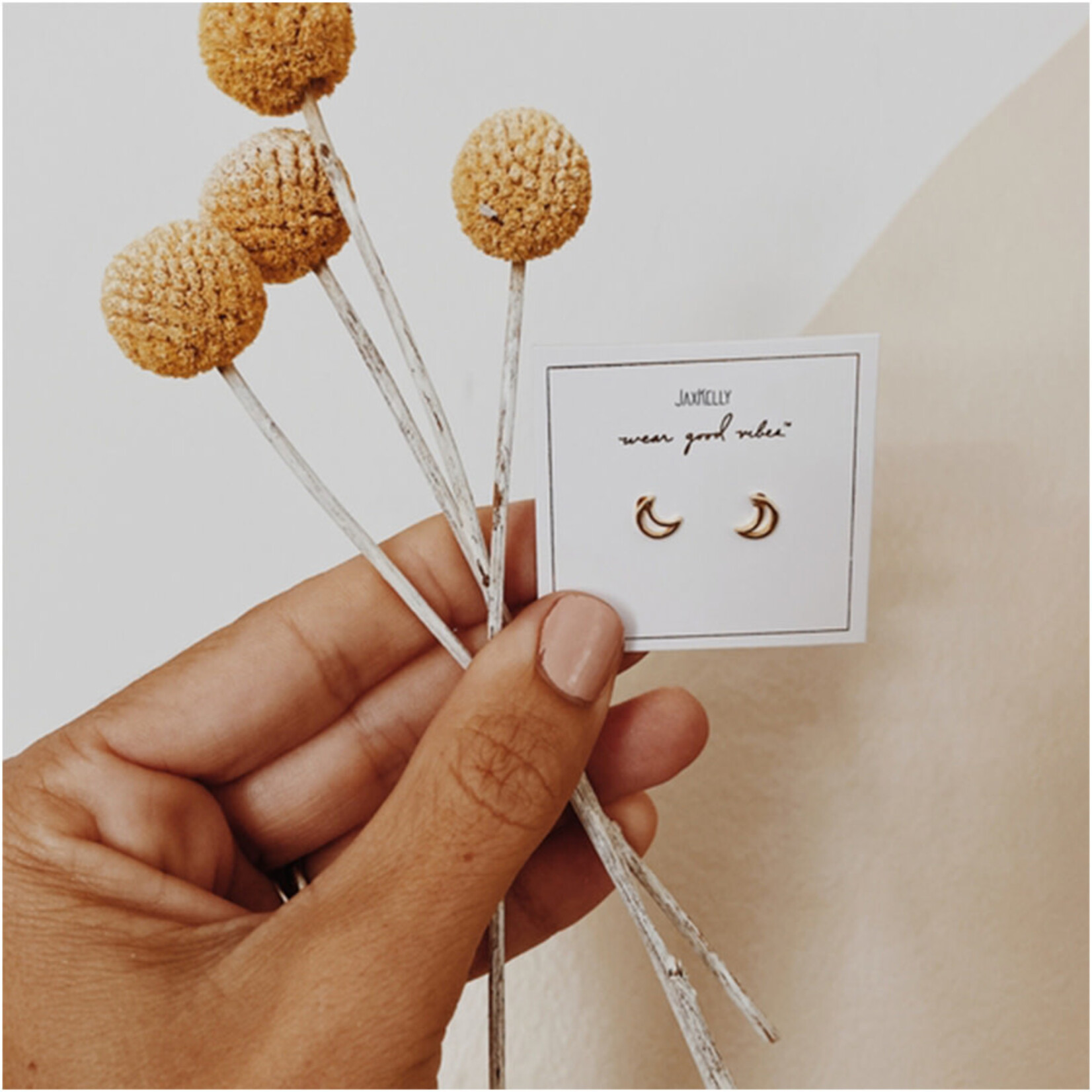 JaxKelly Minimalist Moon Earrings