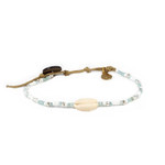 Lotus and Luna Seed Bead Shell Bracelet