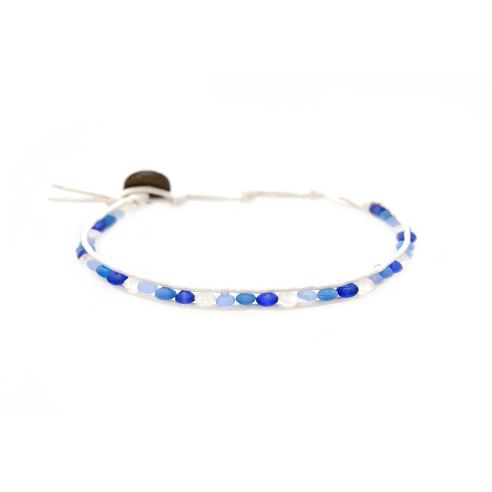 Lotus and Luna Sea Glass Anklets