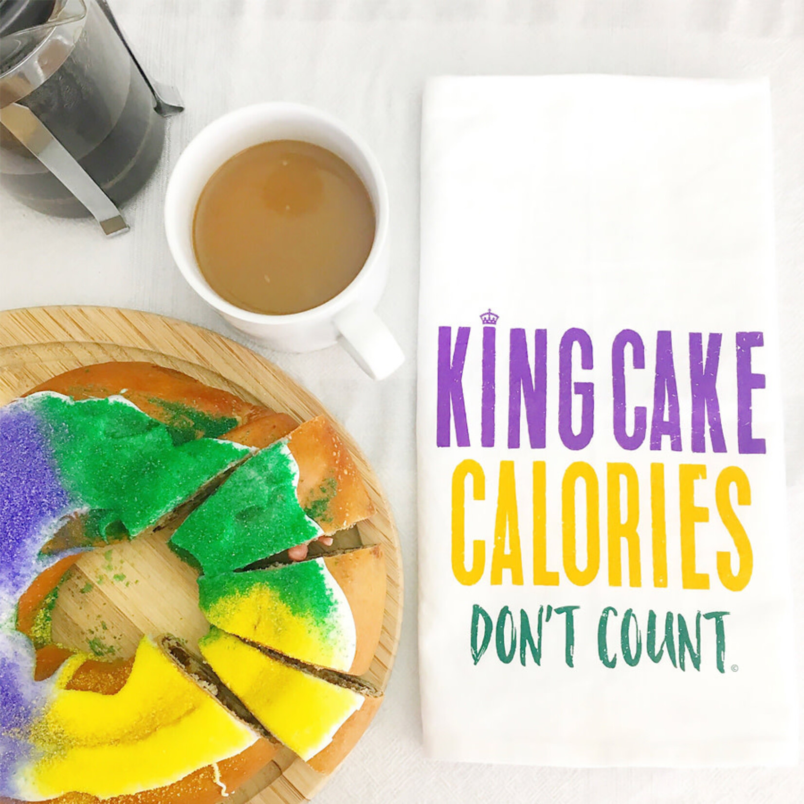 Sweet Baton Rouge King Cake Dish Towel