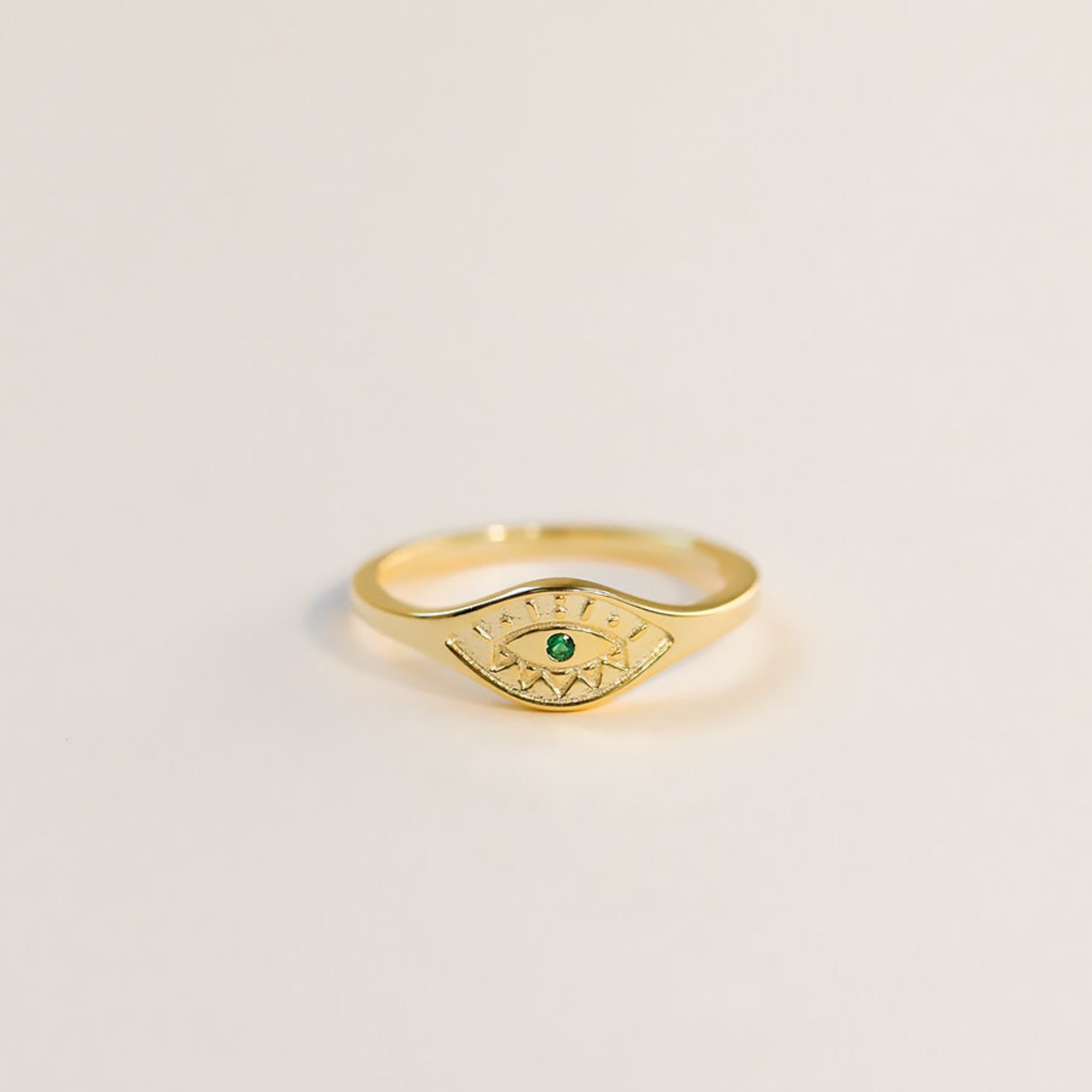 JaxKelly Emerald Evil Eye Ring