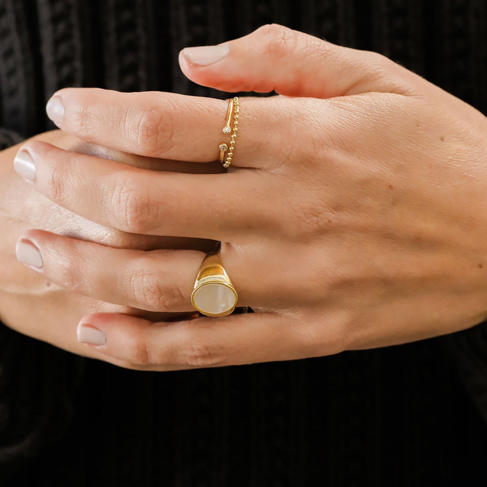 JaxKelly Mother of Pearl Signet Ring