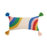 Peking Handicraft Rainbow Design w/ Tassels Hook Pillow