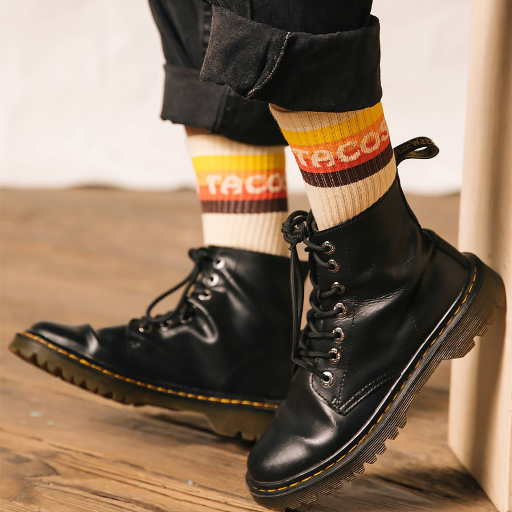 Pyknic Taco Van Striped Crew Socks