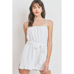 Paper Crane Crystal Clear Waist Belted Romper