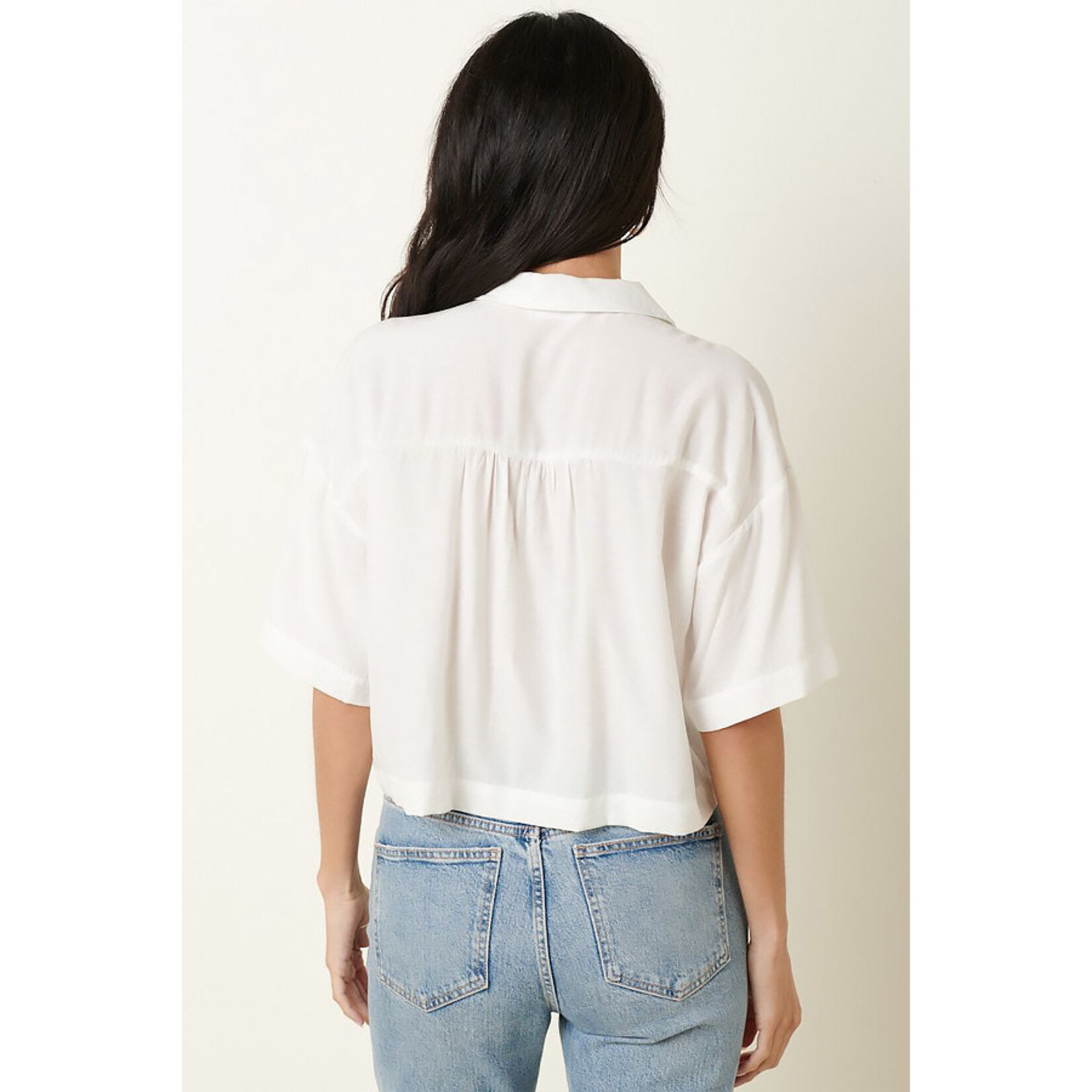 Mittoshop Out of Office Collar Crop Shirt