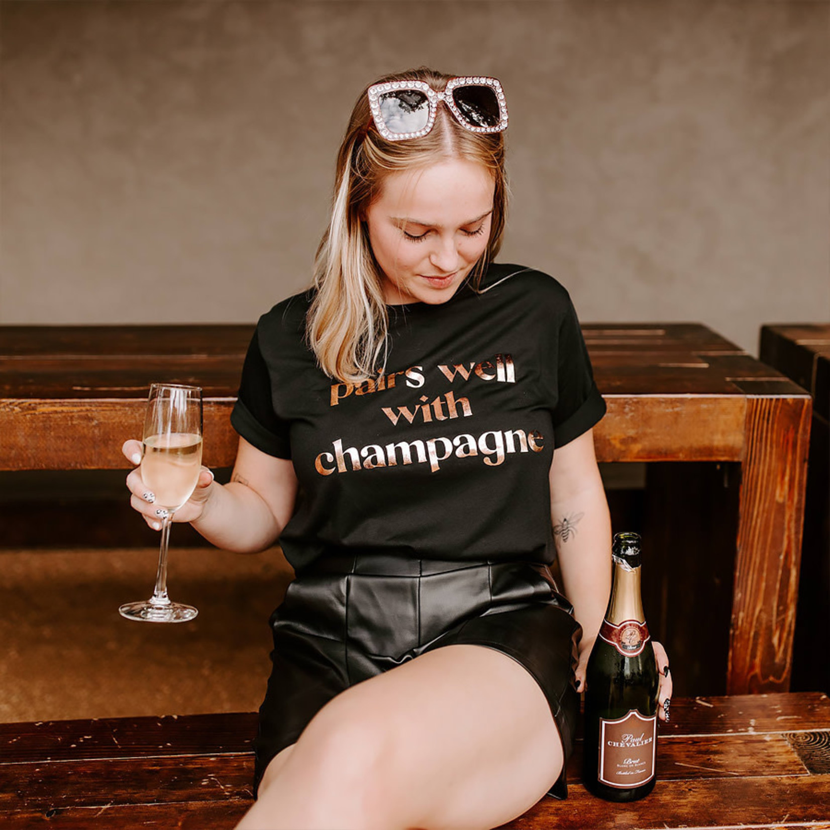 Mugsby Pairs Well with Champagne Tee
