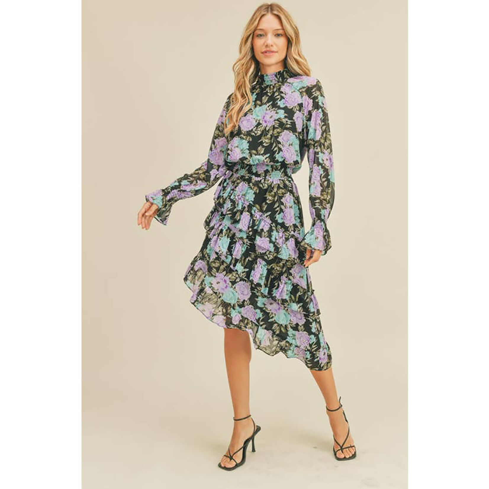 LUSH This Is Love Asymmetrical Ruffle Dress