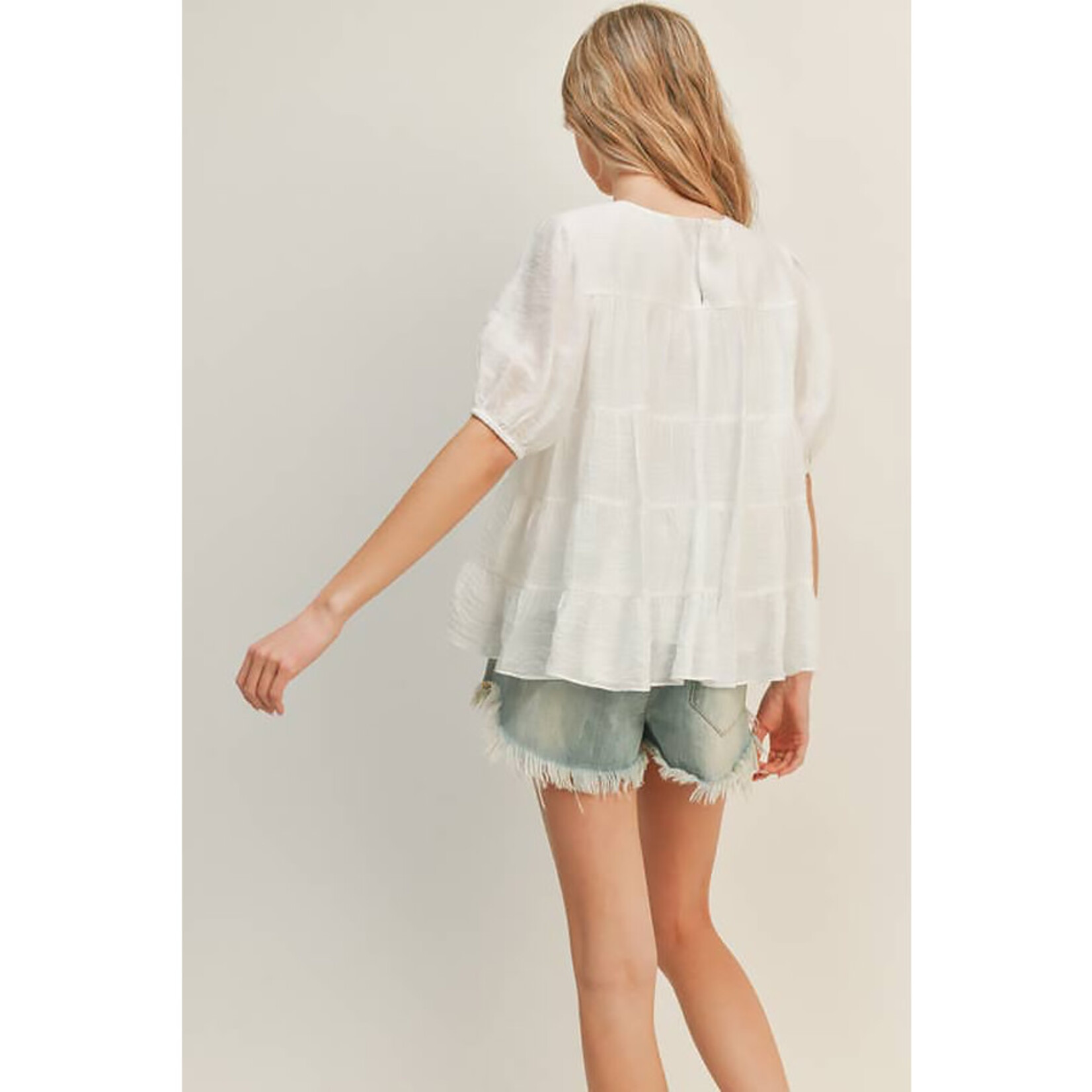 LUSH Bay Breeze Tiered Babydoll Top