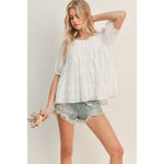 LUSH Bay Breeze Tiered Babydoll Top