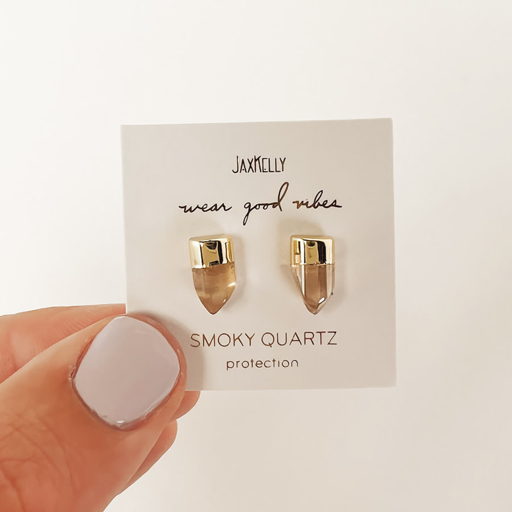 JaxKelly Gold Dip Quartz Point Earrings