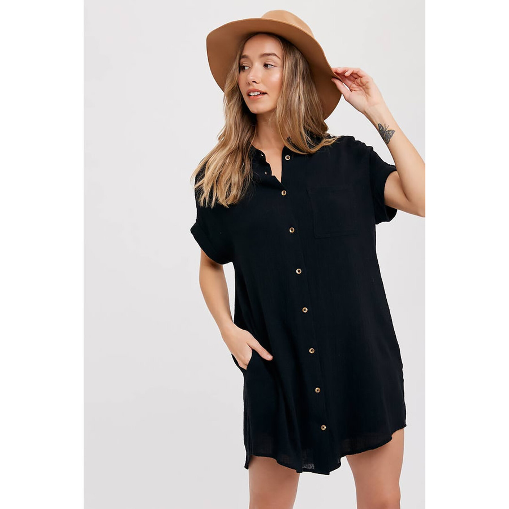 Bluivy Sandy Shores Button Up Shirt Dress