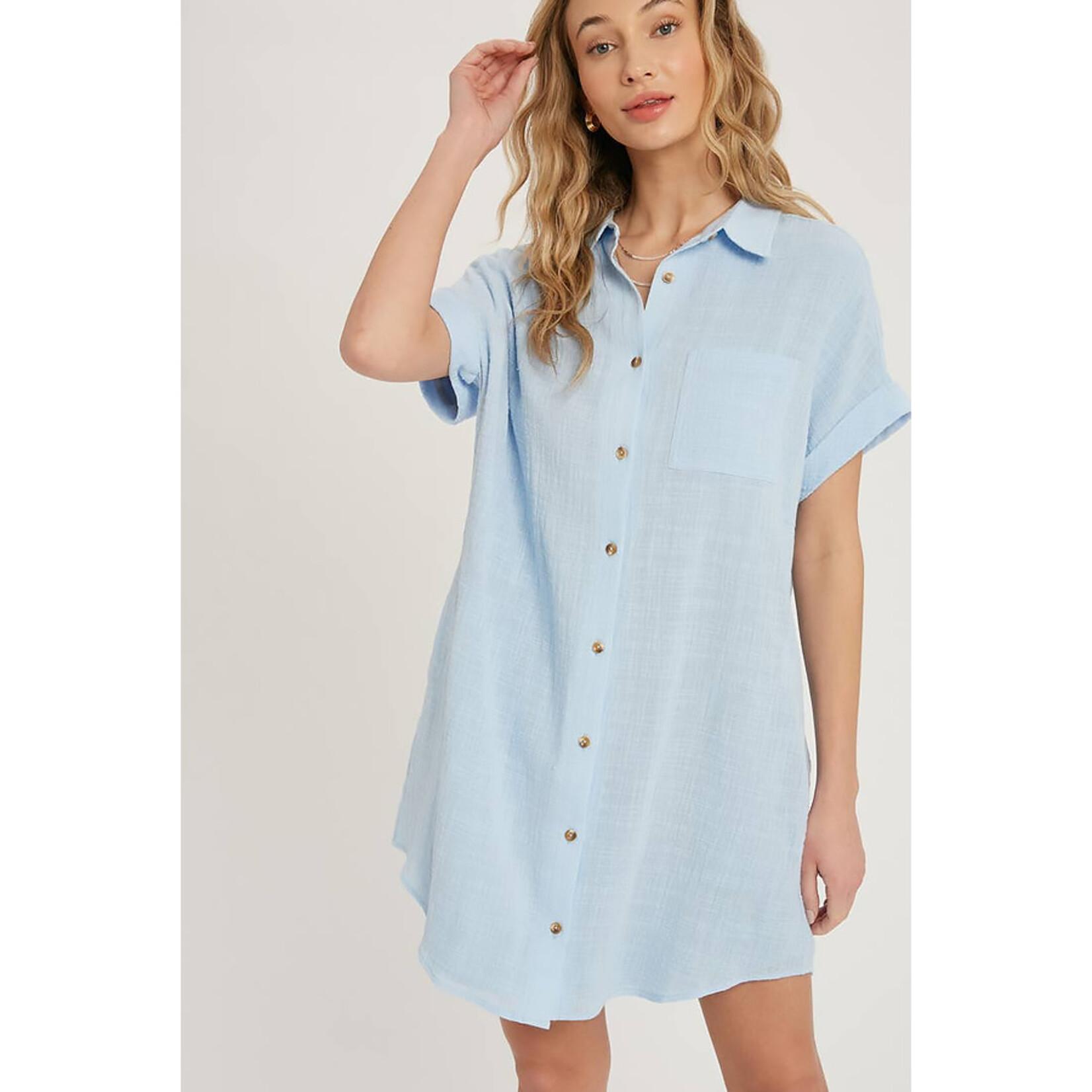 Bluivy Sandy Shores Button Up Shirt Dress