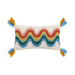 Peking Handicraft Rainbow Wave Tassels Hook Pillow
