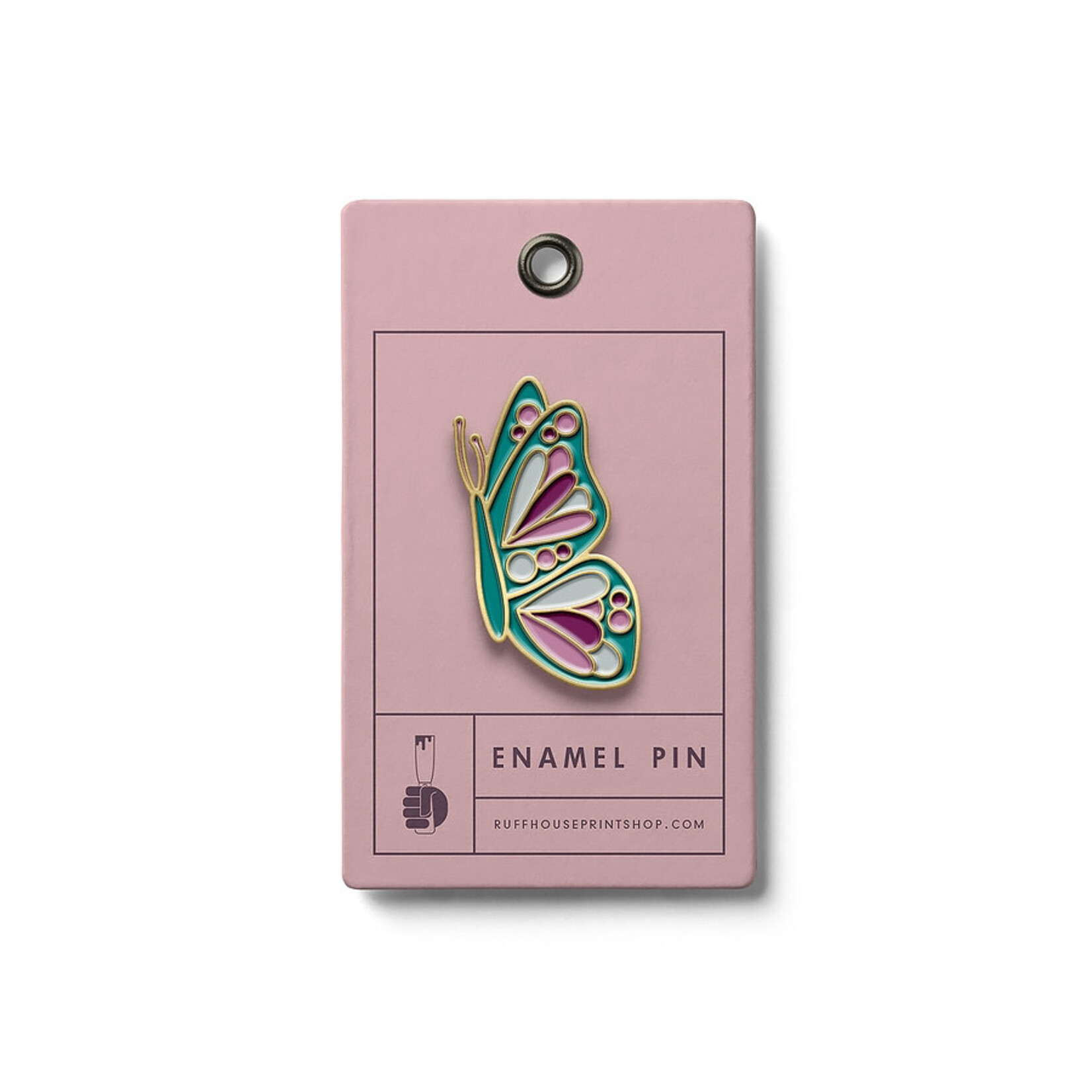 Ruff House Print Shop Butterfly Enamel Pin