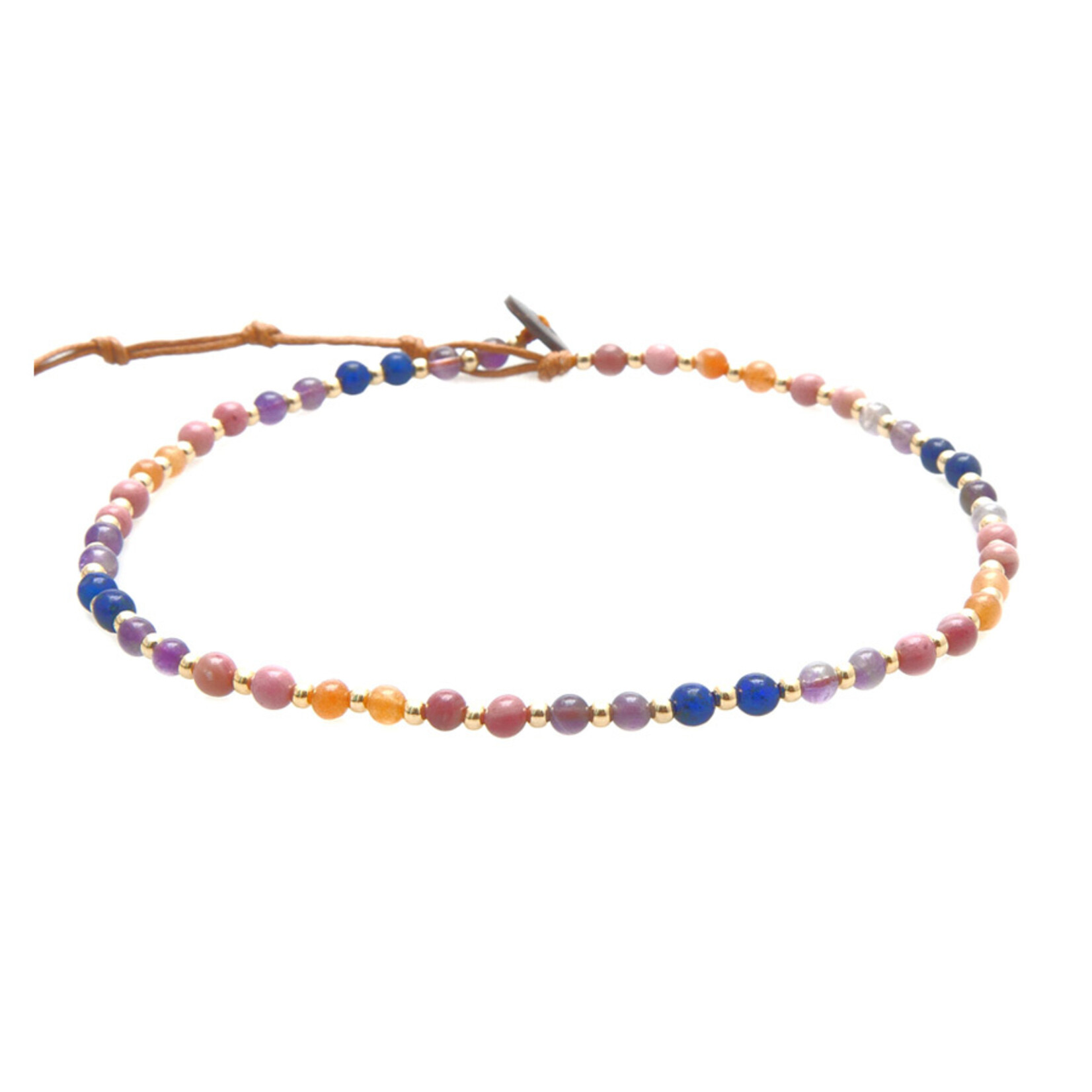 Lotus and Luna 4mm Necklace/ Wrap Bracelet