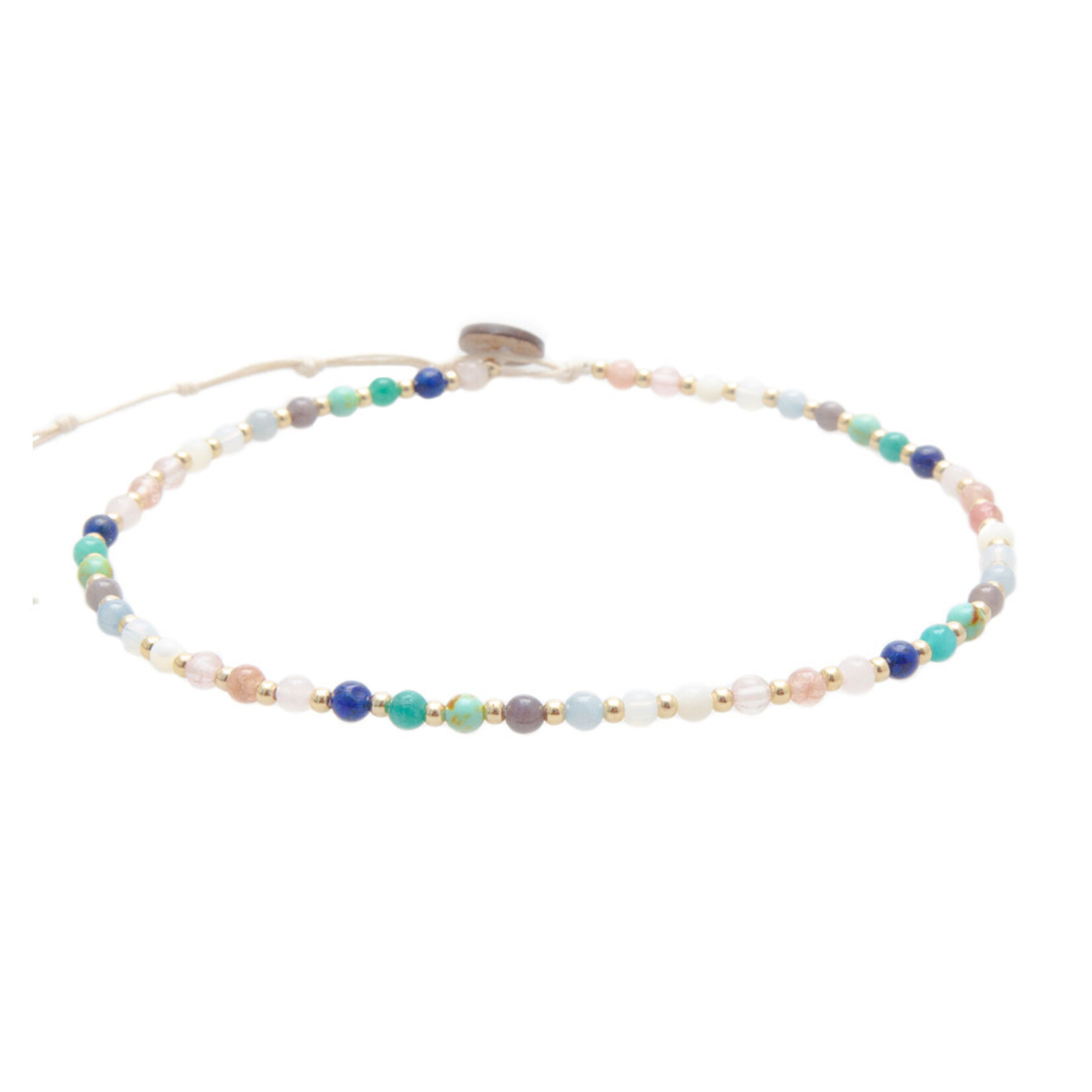 Lotus and Luna 4mm Necklace/ Wrap Bracelet
