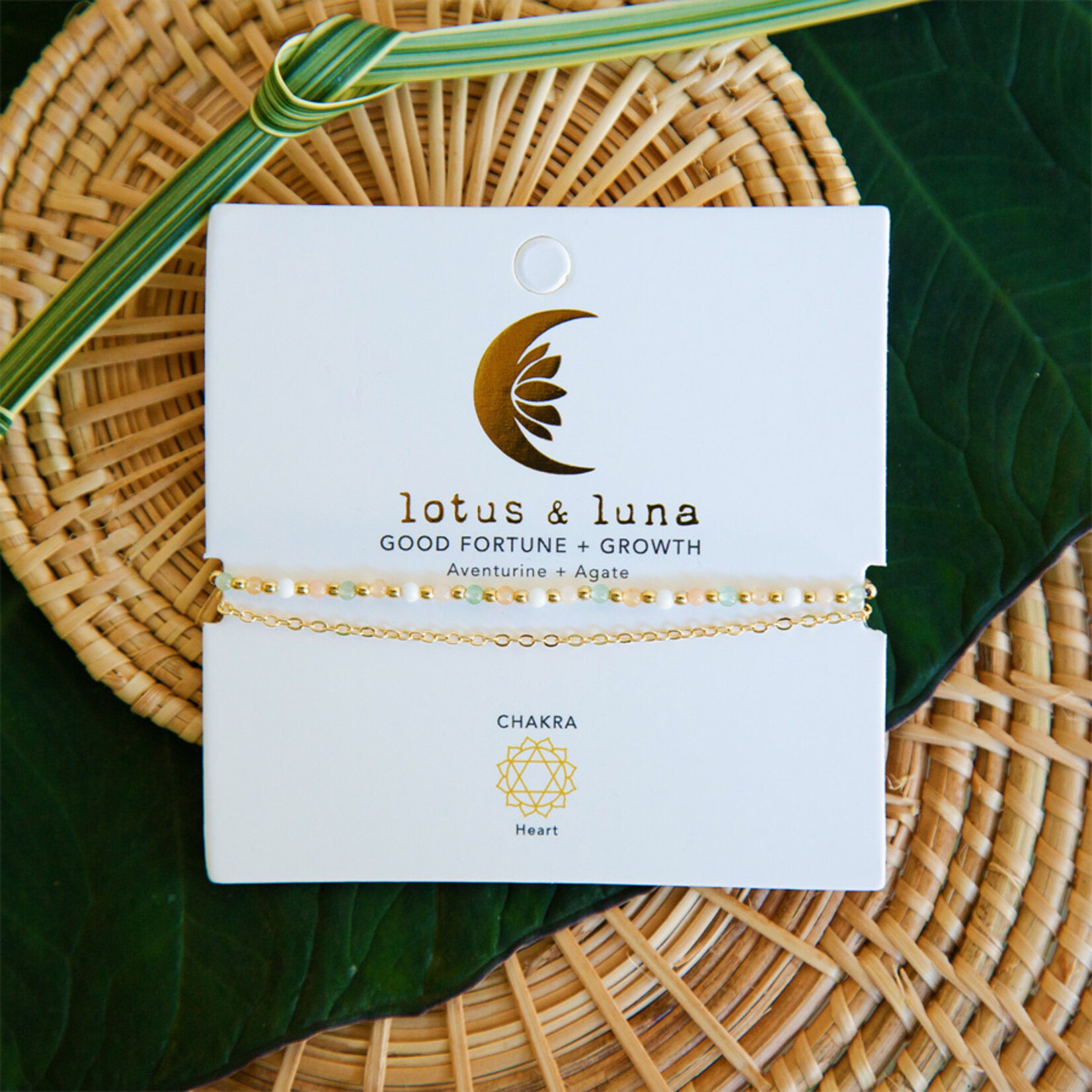 Lotus and Luna 2mm Layered Healing Bracelet