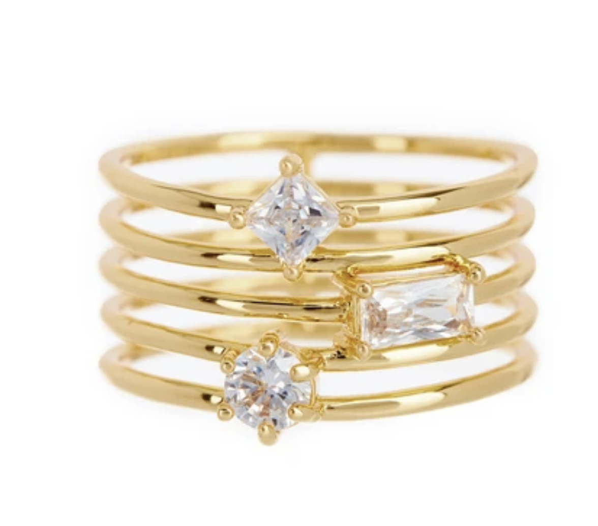 Triple Stone Stack Ring - Glitter & Scotch