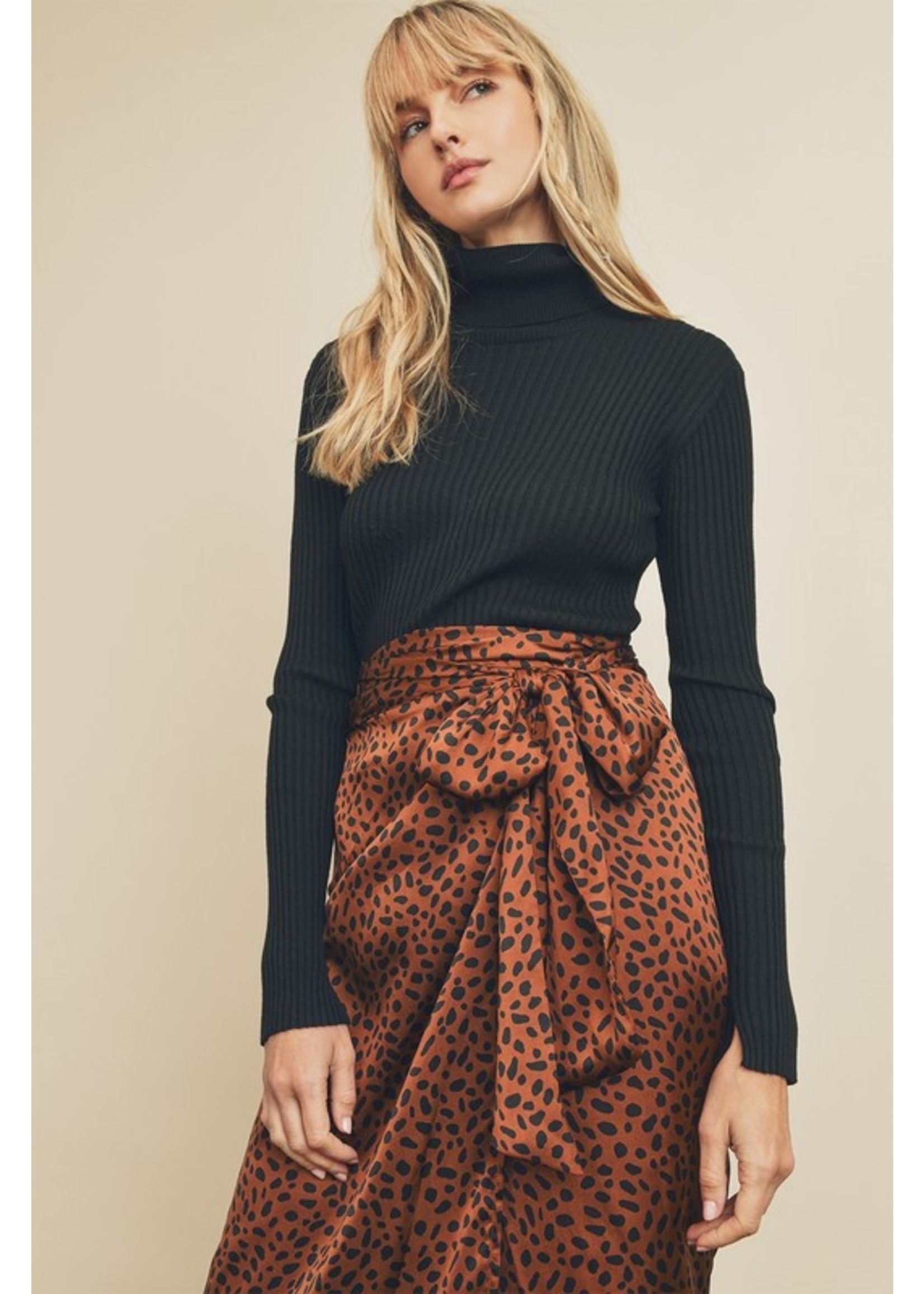 Leopard Wrap Skirt Rust/Black