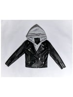 Whirlwind Leather Jacket w/ Hood Black