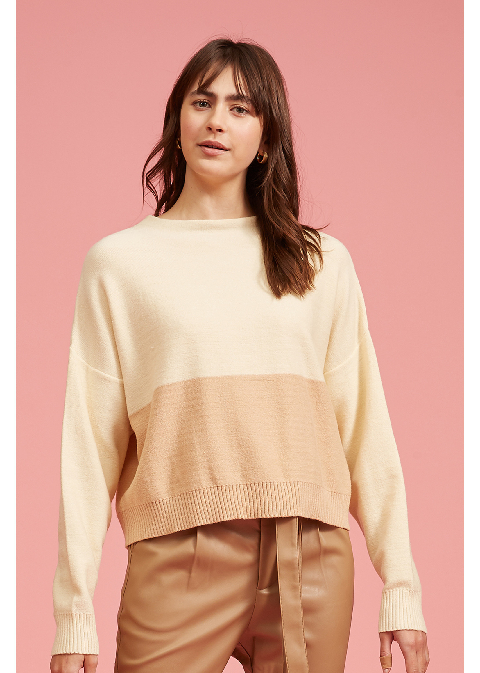 Frances Colorblock Sweater Yellow/Beige