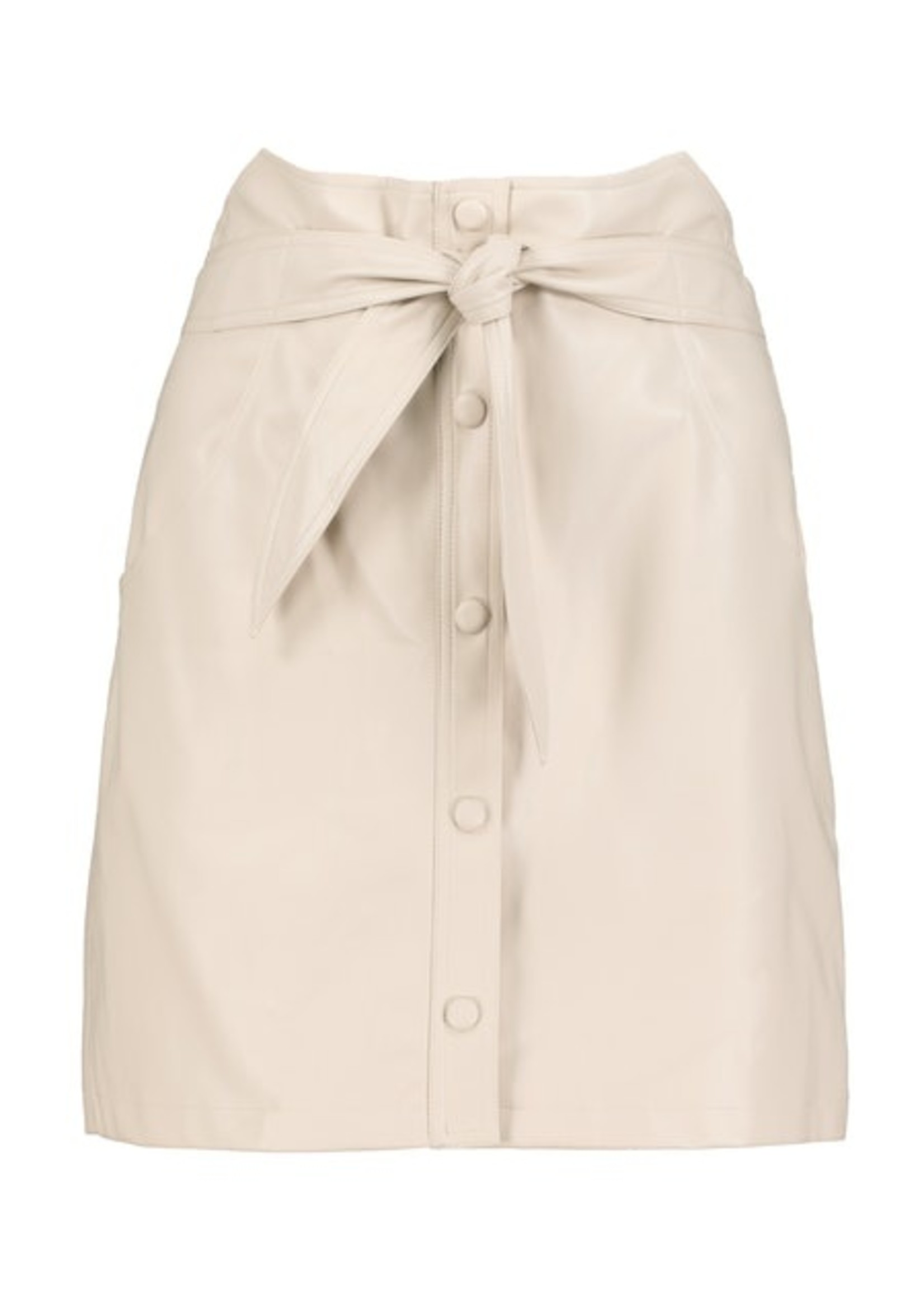 Vegan Leather Front Button Skirt