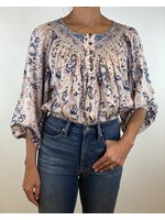 Embroidered Peasant Blouse Cream