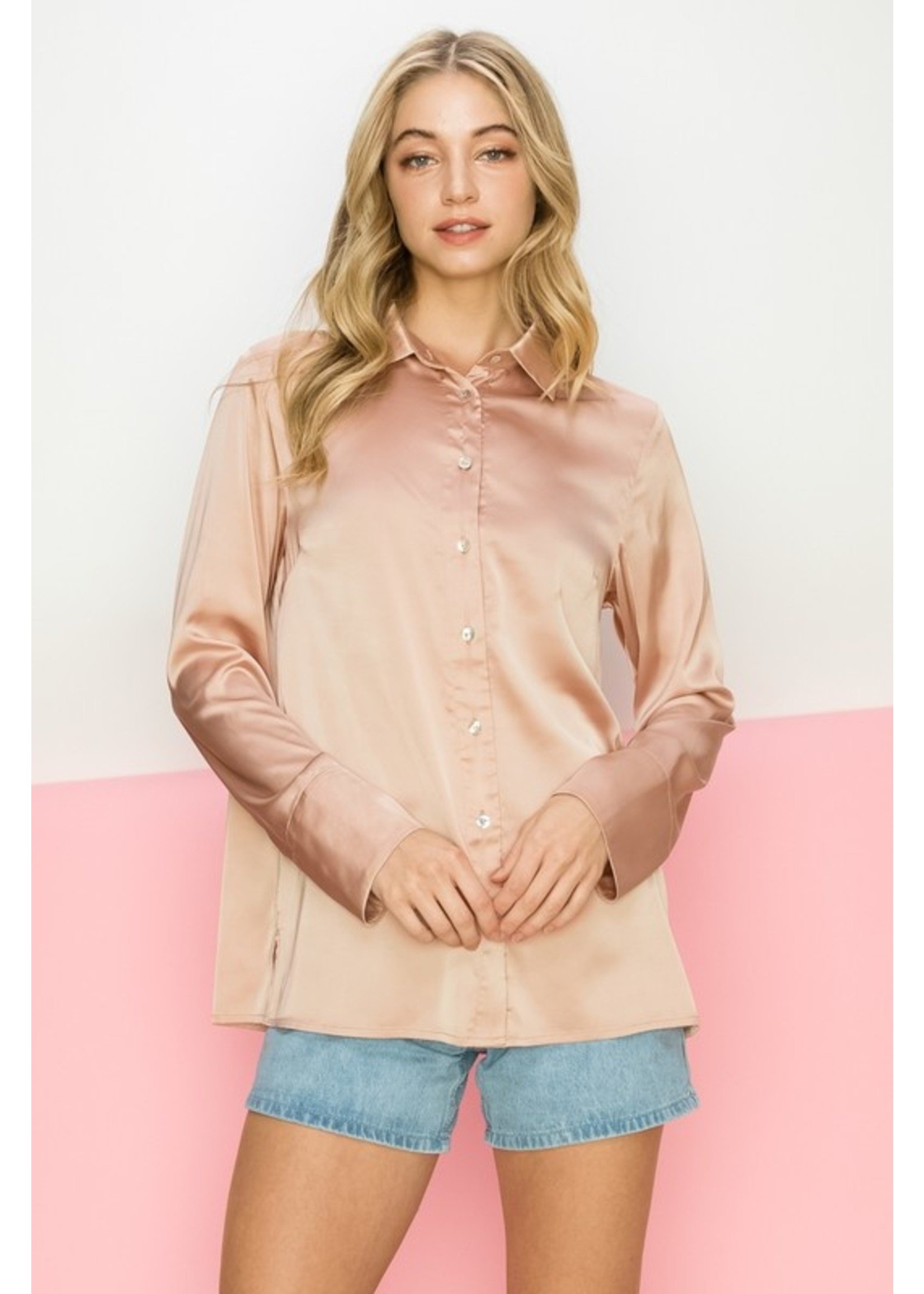 Silky Basic Button Up Blouse