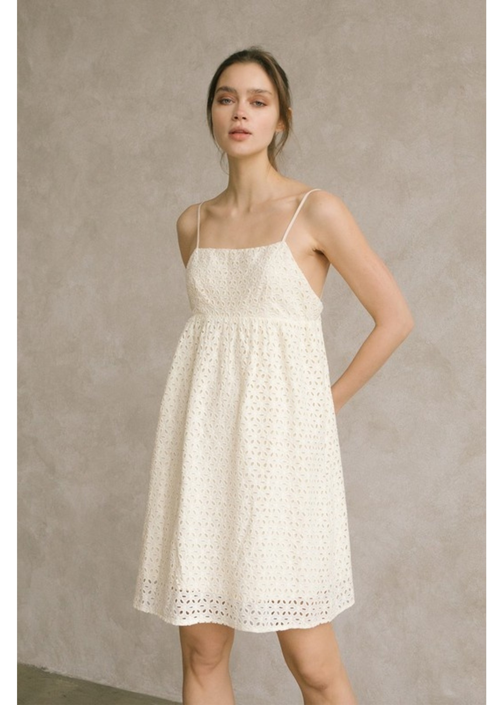 Lace Babydoll Dress Cream