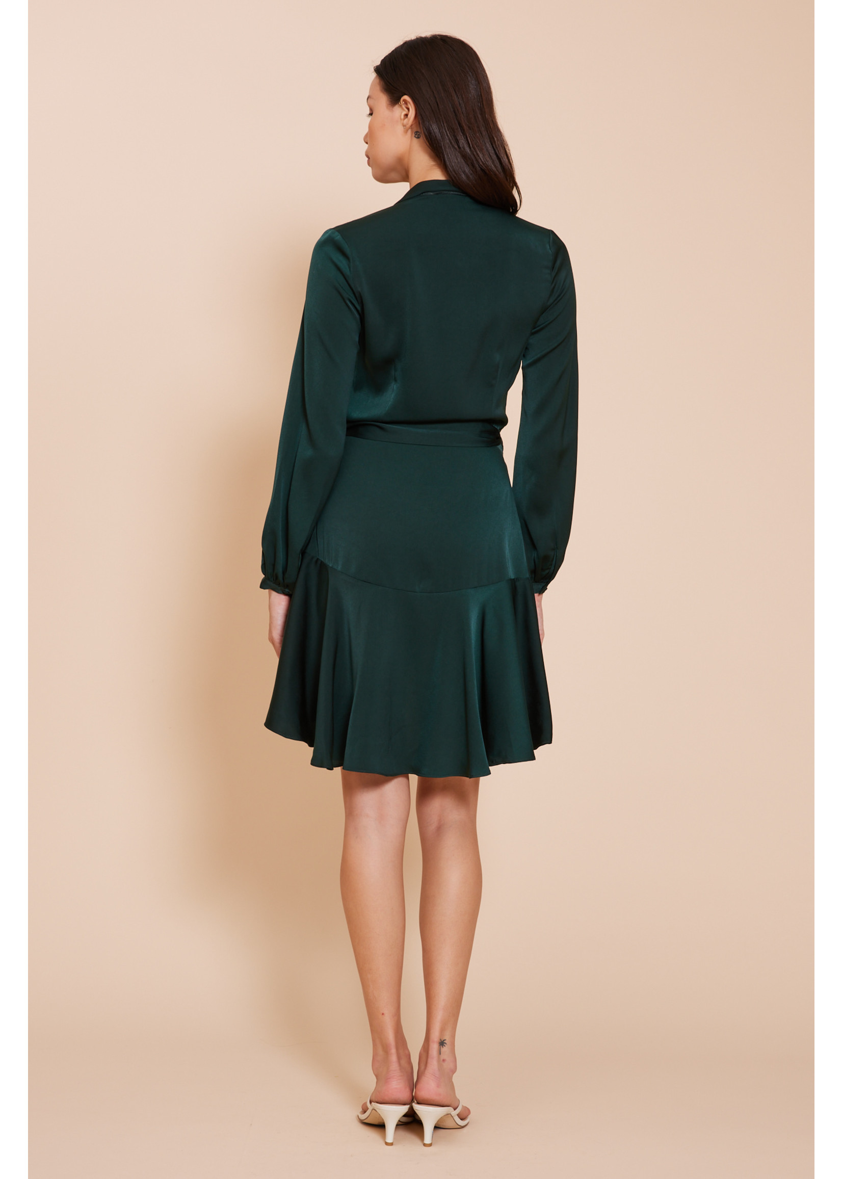 Adonia Satin Wrap Dress