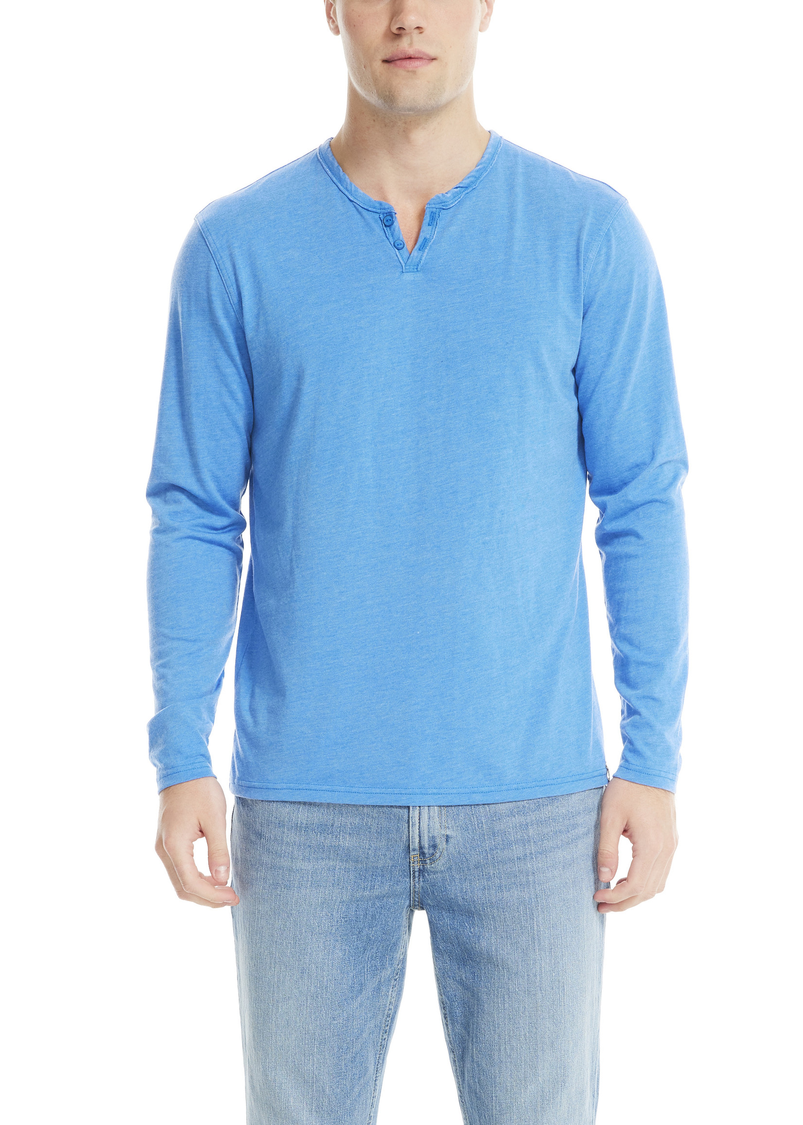 Venice Burnout Notch Neck Long Sleeve Tee