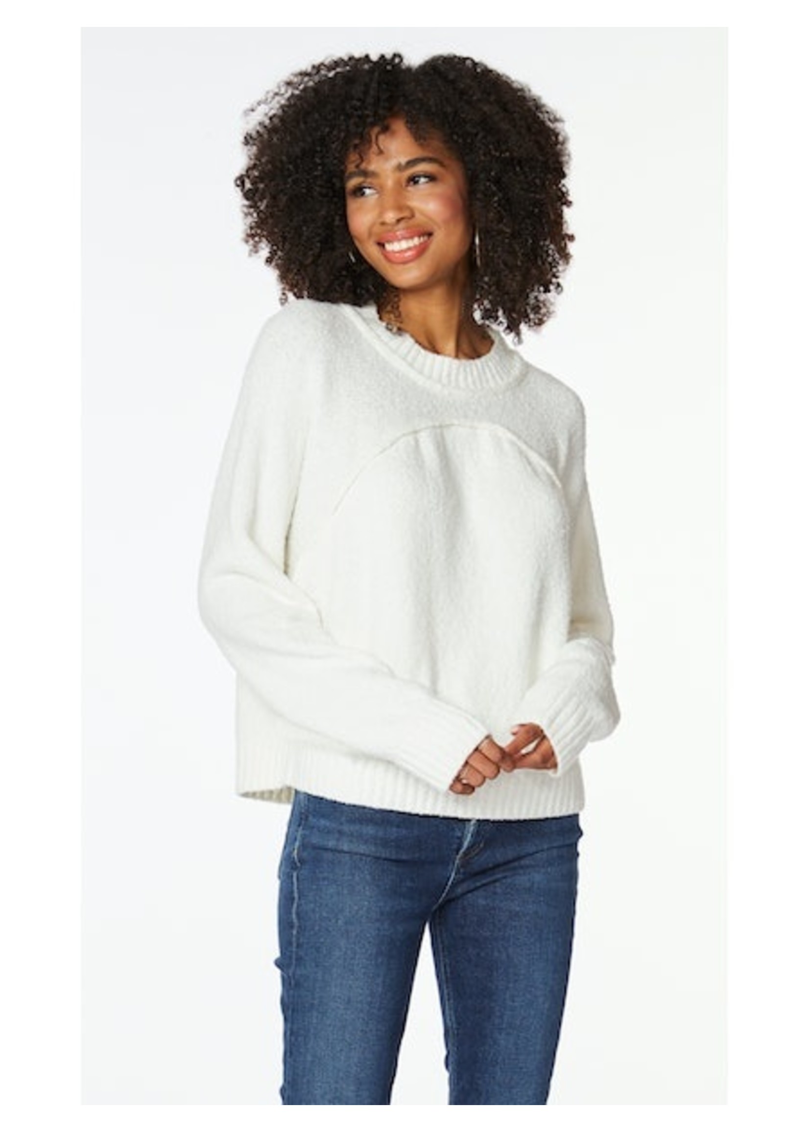 Dolman Crewneck Sweater Ivory