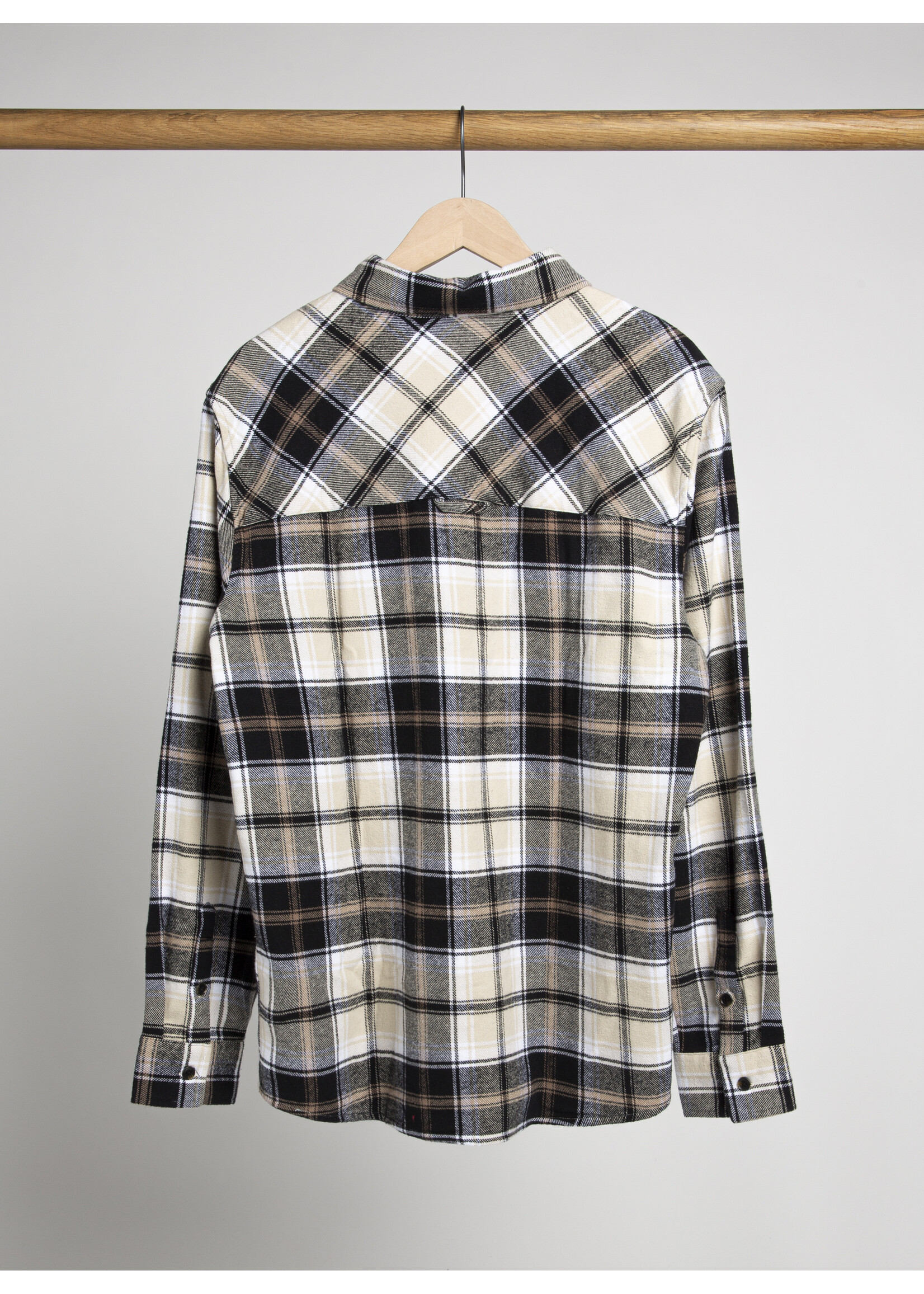 Kylo Flannel Long Sleeve Shirt Black/Tan