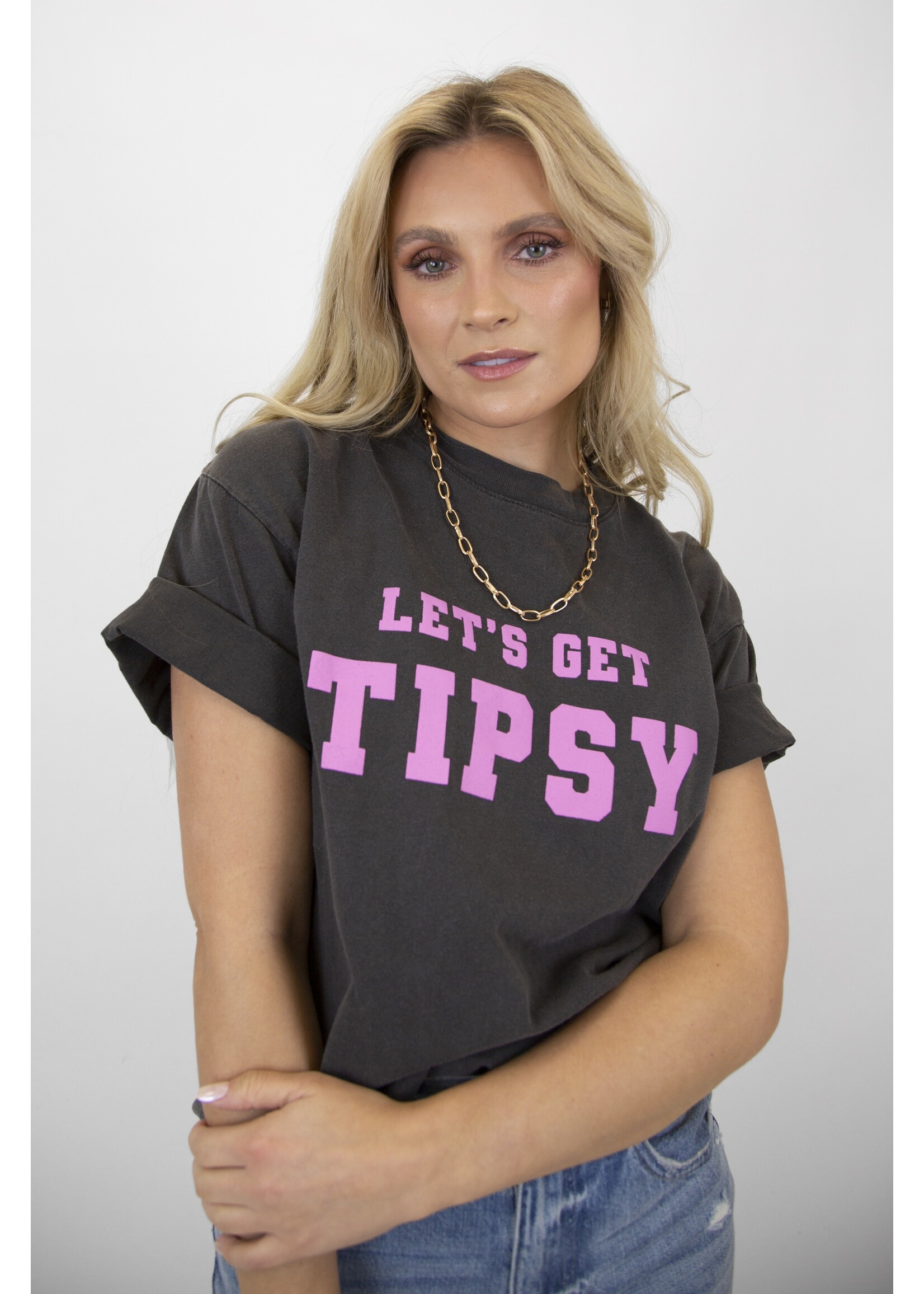 Let's Get Tipsy Tee Vintage Black