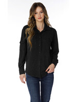 Pocket Button Front Shirt Muted Black