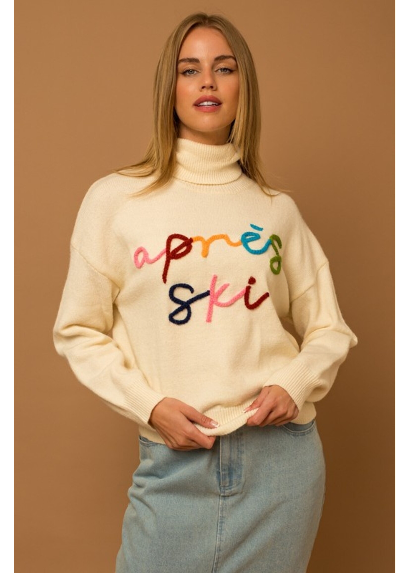 Apres Ski Turtleneck Sweater Off White - Glitter & Scotch