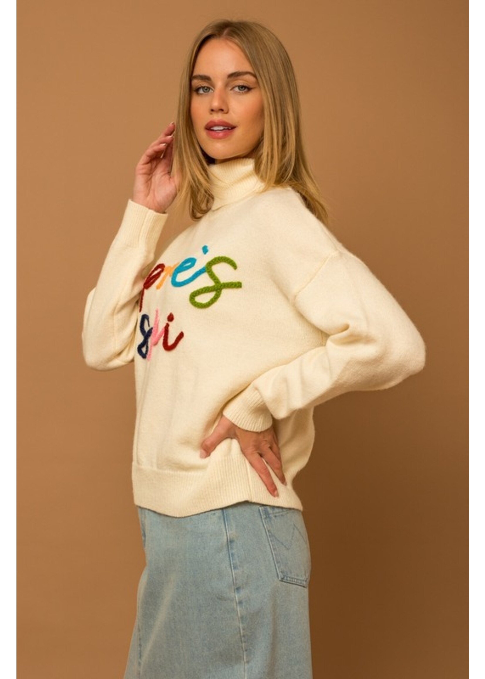 Apres Ski Turtleneck Sweater Off White - Glitter & Scotch